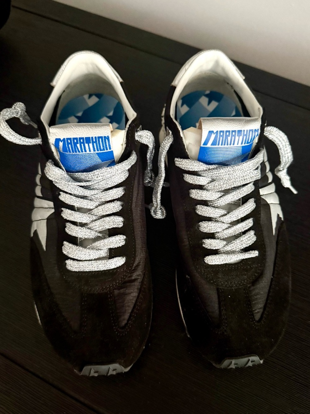 Golden Goose Black Silver Accent Athletic Sneakers - Picture 4 of 9